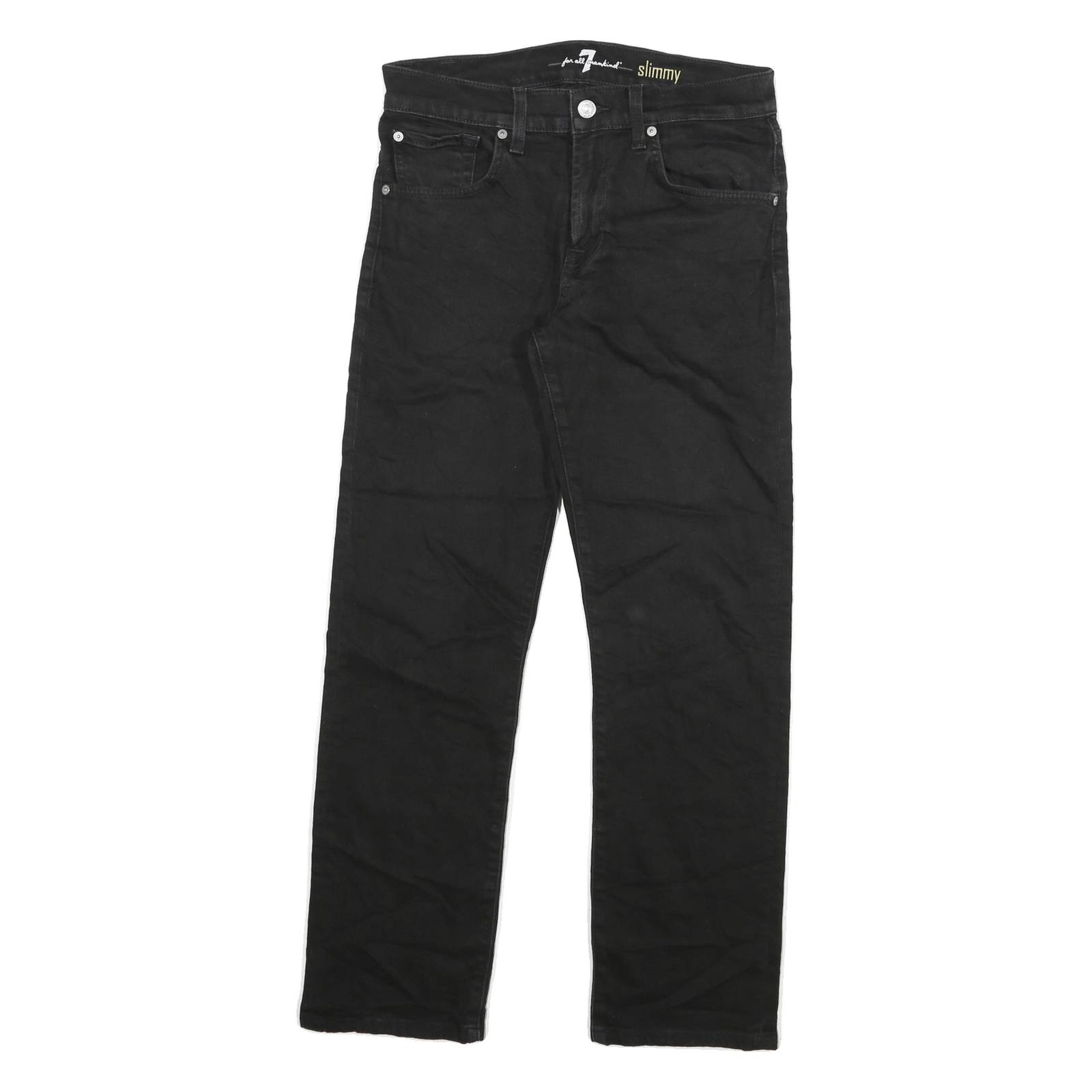 7 FOR ALL MANKIND Womens Slim Black Slimmy Denim Good W28 L28 Zip Cotton Blend