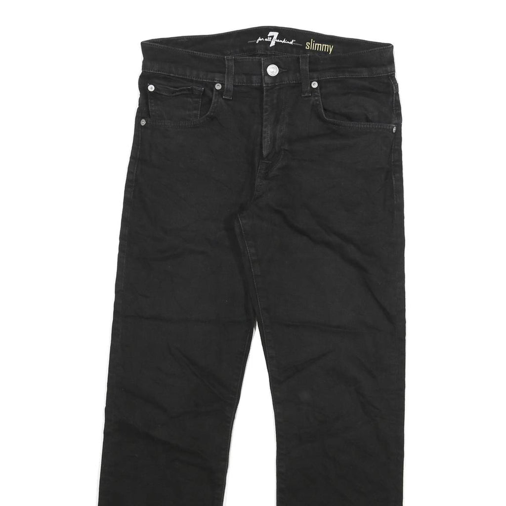 7 FOR ALL MANKIND Womens Slim Black Slimmy Denim Good W28 L28 Zip Cotton Blend