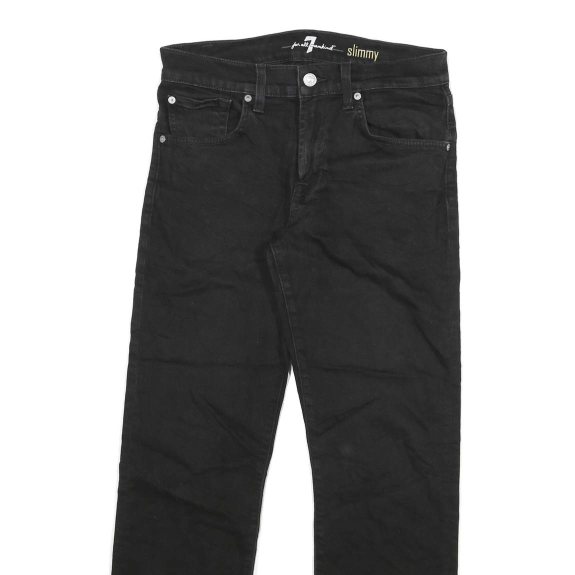 7 FOR ALL MANKIND Womens Slim Black Slimmy Denim Good W28 L28 Zip Cotton Blend