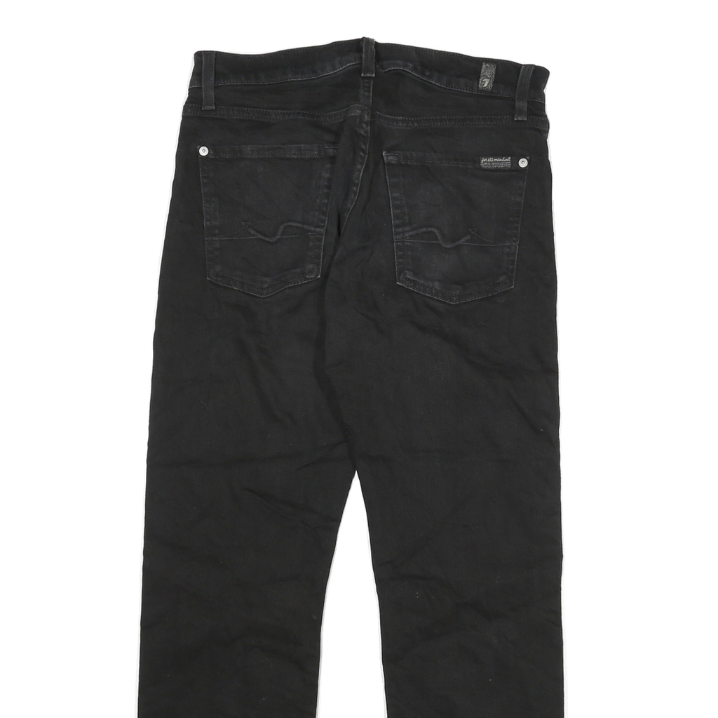 7 FOR ALL MANKIND Womens Slim Black Slimmy Denim Good W28 L28 Zip Cotton Blend