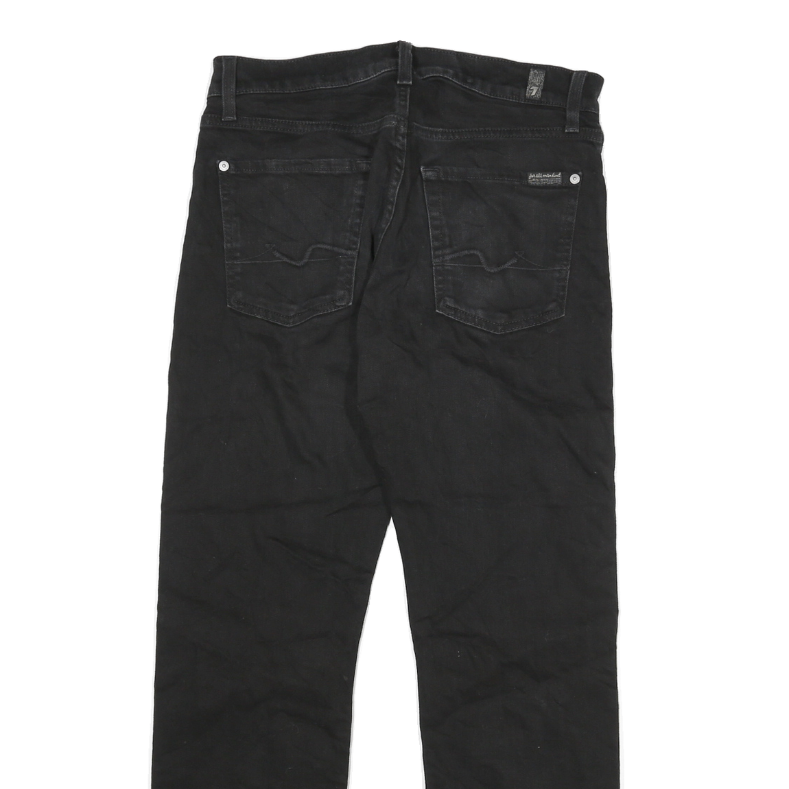 7 FOR ALL MANKIND Womens Slim Black Slimmy Denim Good W28 L28 Zip Cotton Blend