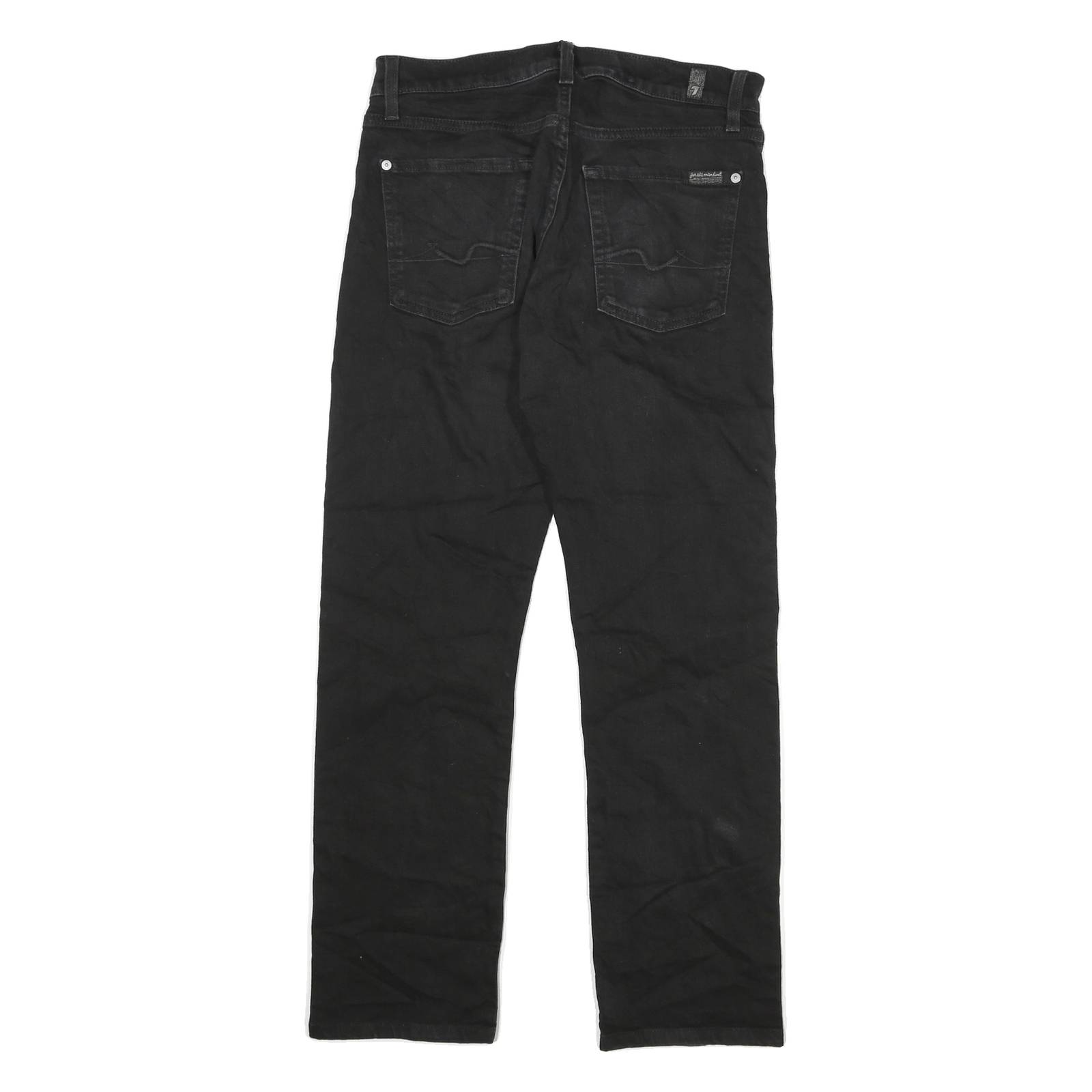 7 FOR ALL MANKIND Womens Slim Black Slimmy Denim Good W28 L28 Zip Cotton Blend