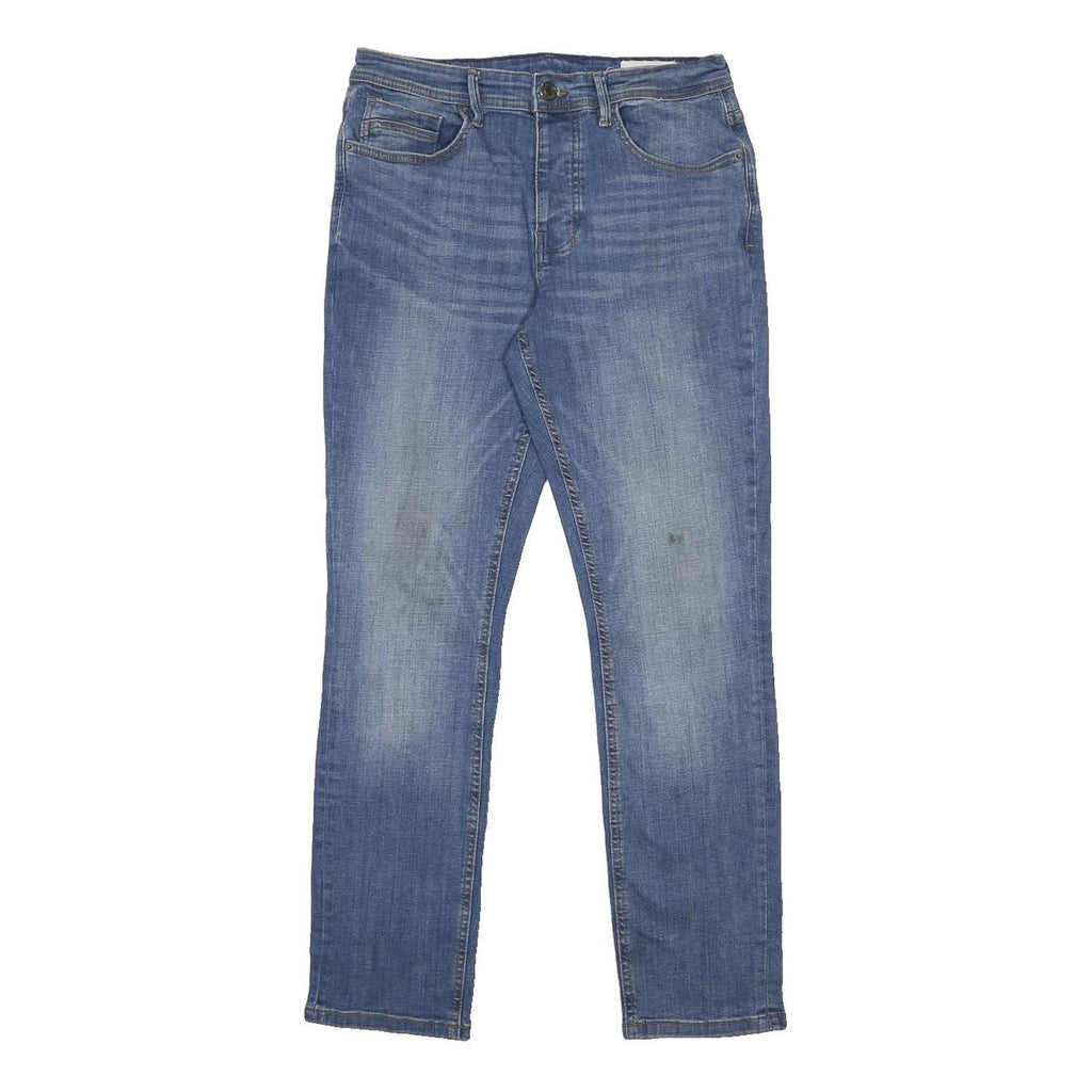 DENIM CO. Mens Slim Blue Jeans Denim W32 L30 Casual Wear Button Closure