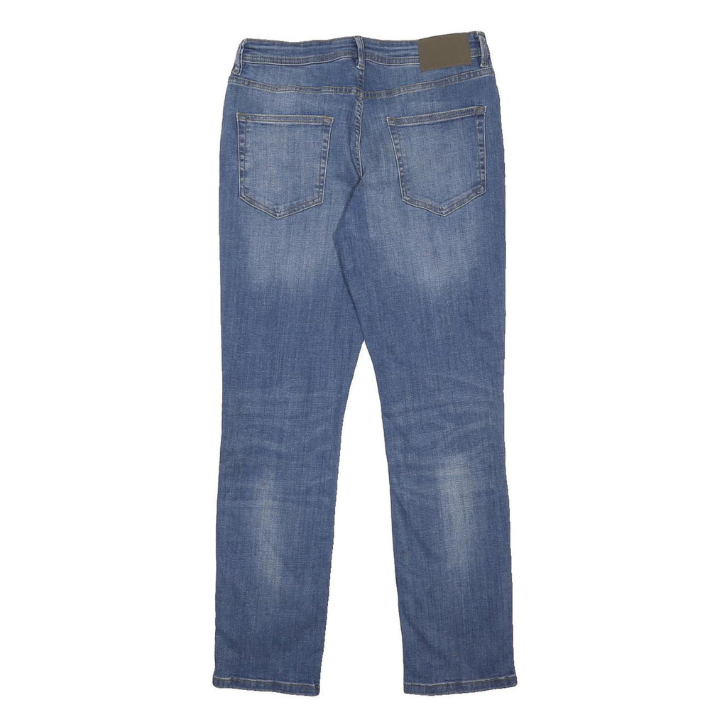DENIM CO. Mens Slim Blue Jeans Denim W32 L30 Casual Wear Button Closure