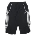 ADIDAS Womens Black Casual Shorts UK 14 W28 Polyester Three Stripes