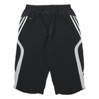 ADIDAS Womens Black Casual Shorts UK 14 W28 Polyester Three Stripes