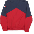 TOMMY HILFIGER Mens Navy & Red Colourblock Hooded Jacket M Nylon Zip