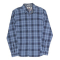TOMMY JEANS Mens Blue Check Shirt M Cotton Blend Button Collar Long Sleeve