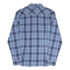 TOMMY JEANS Mens Blue Check Shirt M Cotton Blend Button Collar Long Sleeve
