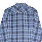 TOMMY JEANS Mens Blue Check Shirt M Cotton Blend Button Collar Long Sleeve