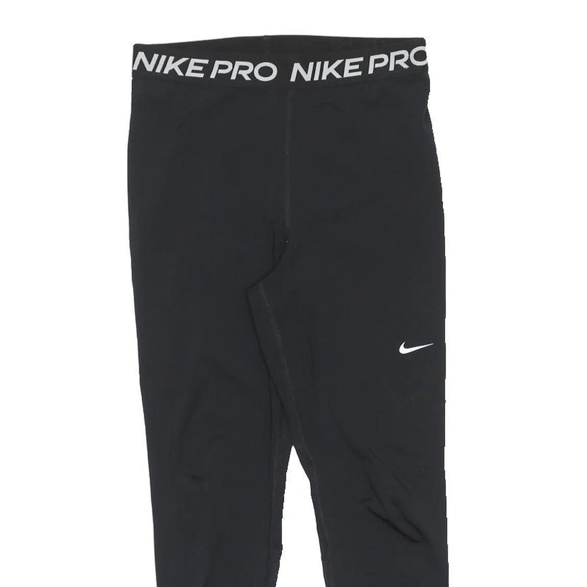 NIKE Womens Joggers Black M W26 L24 Slim Tapered Nike Pro Leggings Activewear