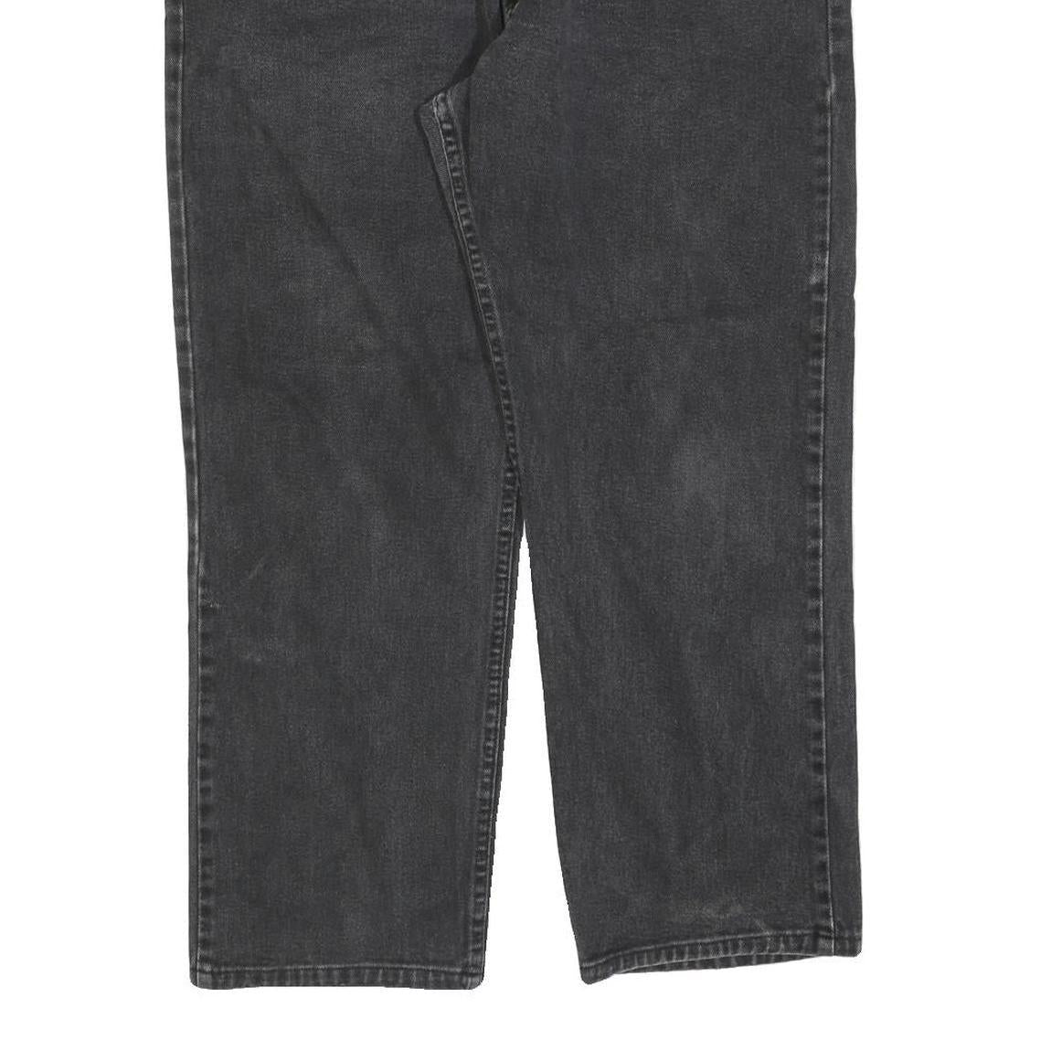 LEE Mens Regular Black Cotton Blend Denim Jeans W36 L26 Classic Zip Pockets