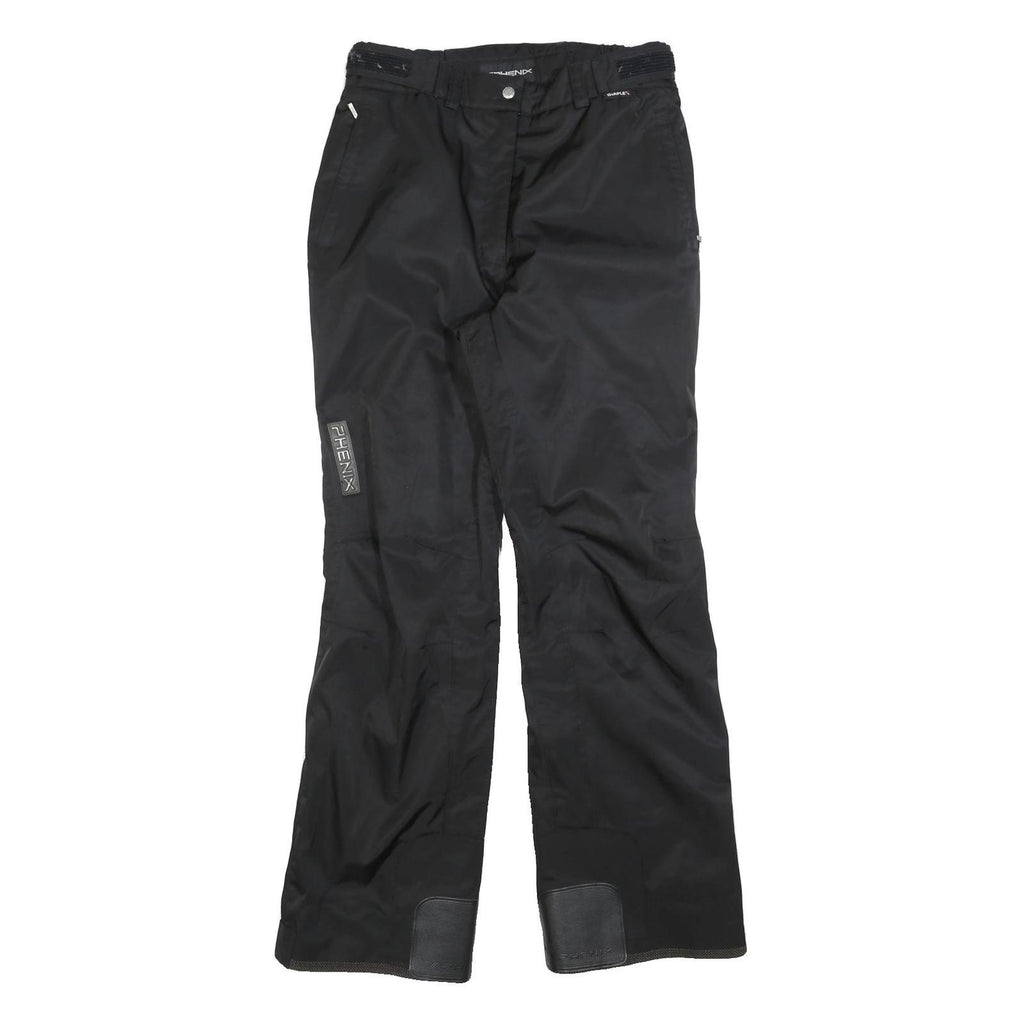 PHENIX Lined Womens Polyester Blend Black Relaxed Straight Trousers W30 L32