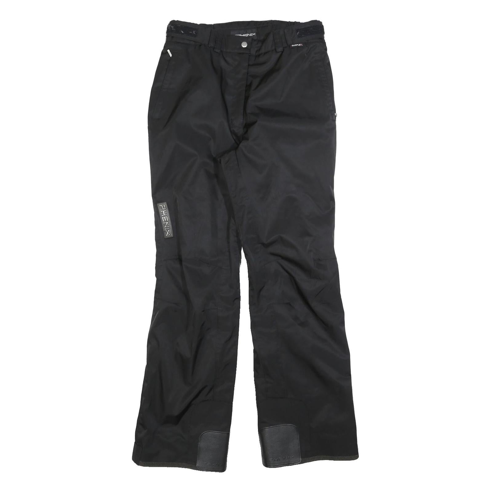 PHENIX Lined Womens Polyester Blend Black Relaxed Straight Trousers W30 L32