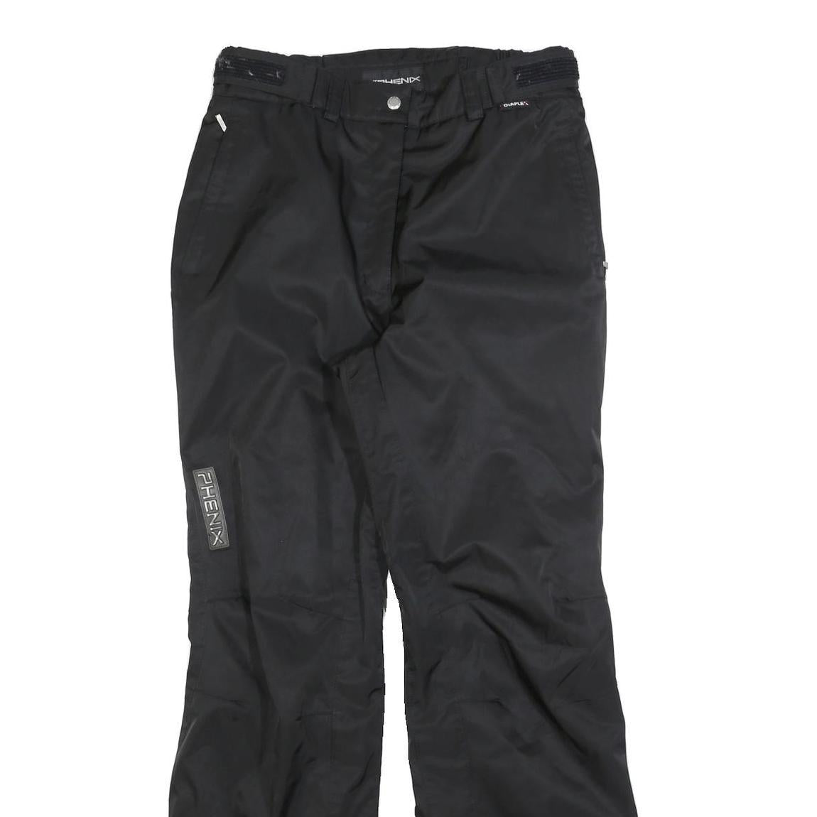PHENIX Lined Womens Polyester Blend Black Relaxed Straight Trousers W30 L32