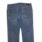 NJ 87 Mens Blue Regular Fit Straight Leg Denim Button W38 L32 Casual Jeans