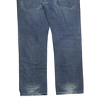 NJ 87 Mens Blue Regular Fit Straight Leg Denim Button W38 L32 Casual Jeans