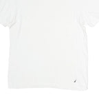 NAUTICA Womens White L Cotton Plain T-Shirt Short Sleeve Scoop Neck Casual