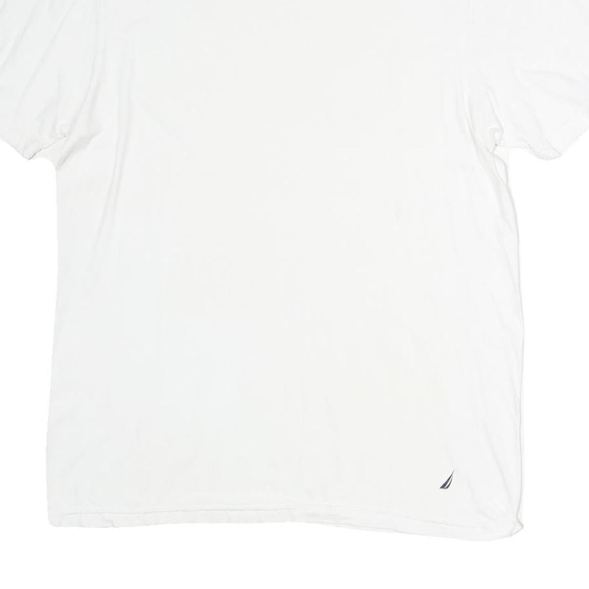 NAUTICA Womens White L Cotton Plain T-Shirt Short Sleeve Scoop Neck Casual