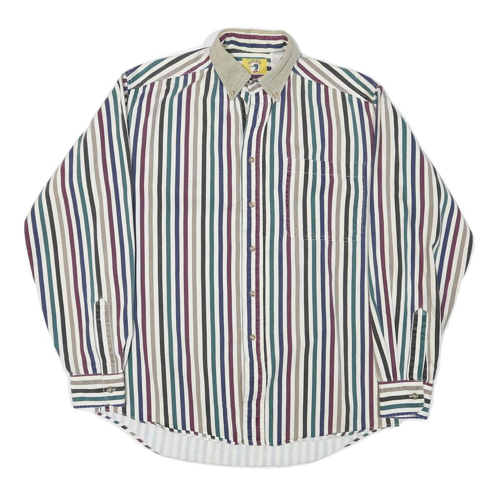 DUCK HEAD Mens Striped Shirt M Button-Down Collar Cotton Blend Classic Fit