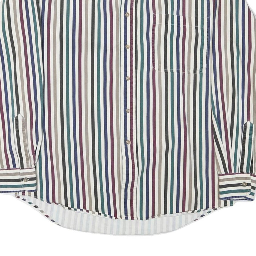 DUCK HEAD Mens Striped Shirt M Button-Down Collar Cotton Blend Classic Fit