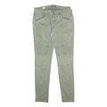 TOMMY HILFIGER Womens Cotton Blend Slim Olive Green Trousers W30 L32 Zipper