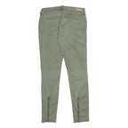 TOMMY HILFIGER Womens Cotton Blend Slim Olive Green Trousers W30 L32 Zipper
