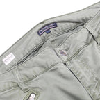 TOMMY HILFIGER Womens Cotton Blend Slim Olive Green Trousers W30 L32 Zipper