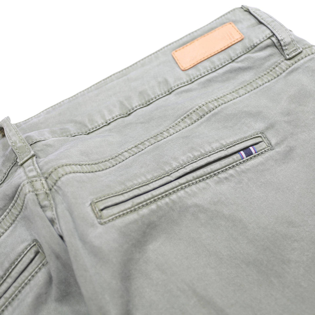 TOMMY HILFIGER Womens Cotton Blend Slim Olive Green Trousers W30 L32 Zipper