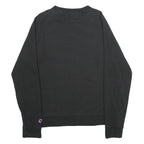 CHAMPION Mens Black Cotton Blend Crew Neck Sweatshirt M Logo Embroidered