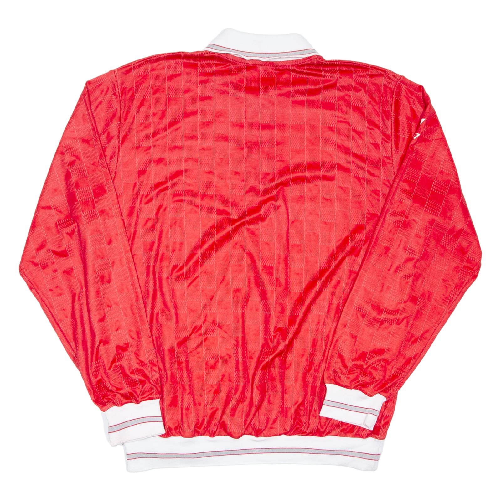 Mens Polo Shirt Red Long Sleeve XL