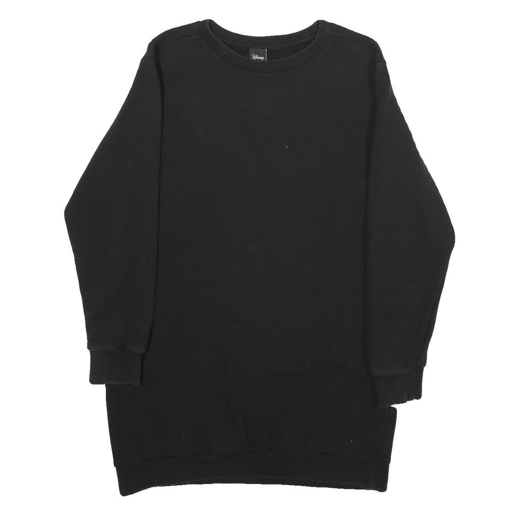 DISNEY Womens Black Mickey Donald Pluto Crew Neck L Cartoon Characters