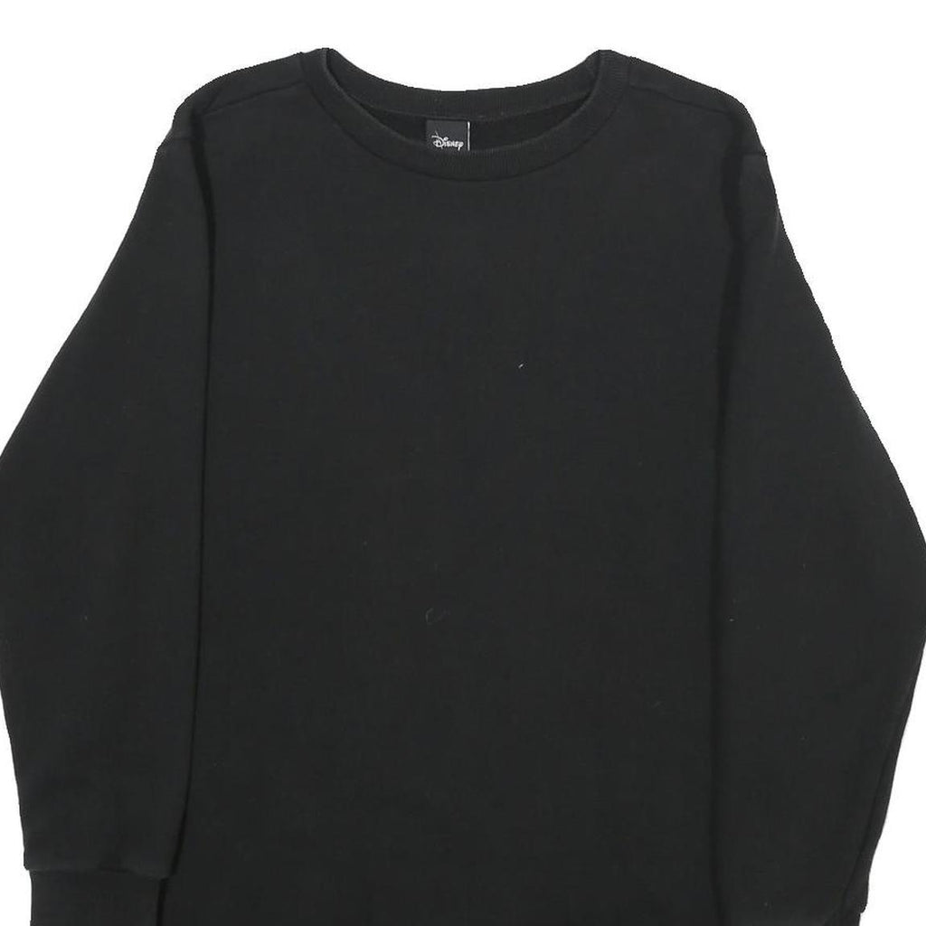 DISNEY Womens Black Mickey Donald Pluto Crew Neck L Cartoon Characters