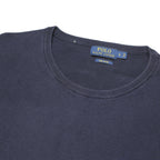 POLO RALPH LAUREN Mens Navy Plain Cotton Jumper Crew Neck Basic Knit L