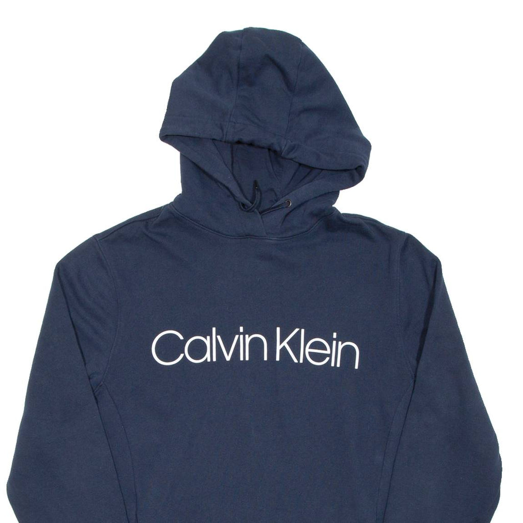 CALVIN KLEIN Womens Blue Hoodie Pullover M
