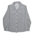 JANTZEN Womens Shirt Grey Striped Long Sleeve UK 16