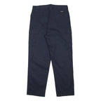 DICKIES Mens Navy Blue Relaxed Cargo Trousers W36 L32 Cotton Blend Zip Closure
