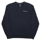 CHAMPION Mens Black Crew Neck M Cotton Blend Sweatshirt Logo Embroidery