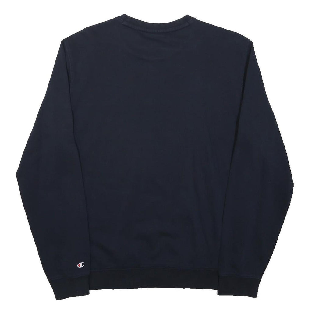 CHAMPION Mens Black Crew Neck M Cotton Blend Sweatshirt Logo Embroidery