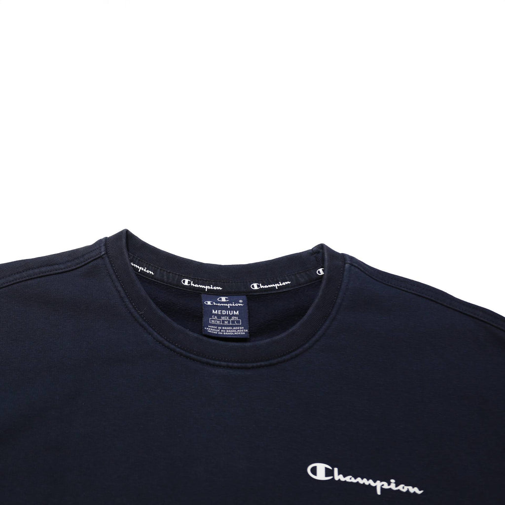 CHAMPION Mens Black Crew Neck M Cotton Blend Sweatshirt Logo Embroidery