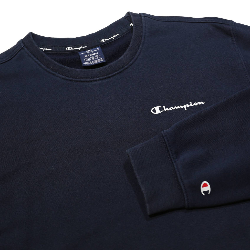 CHAMPION Mens Black Crew Neck M Cotton Blend Sweatshirt Logo Embroidery