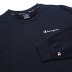 CHAMPION Mens Black Crew Neck M Cotton Blend Sweatshirt Logo Embroidery