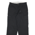DICKIES Mens Cotton Blend Black Regular Straight Trousers W32 L30 Workwear Cargo