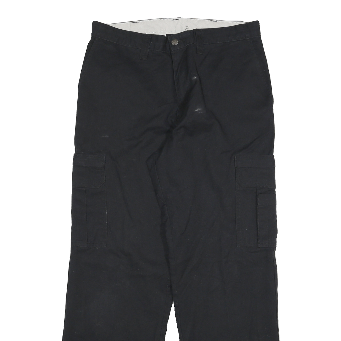 DICKIES Mens Cotton Blend Black Regular Straight Trousers W32 L30 Workwear Cargo