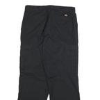DICKIES Mens Cotton Blend Black Regular Straight Trousers W32 L30 Workwear Cargo