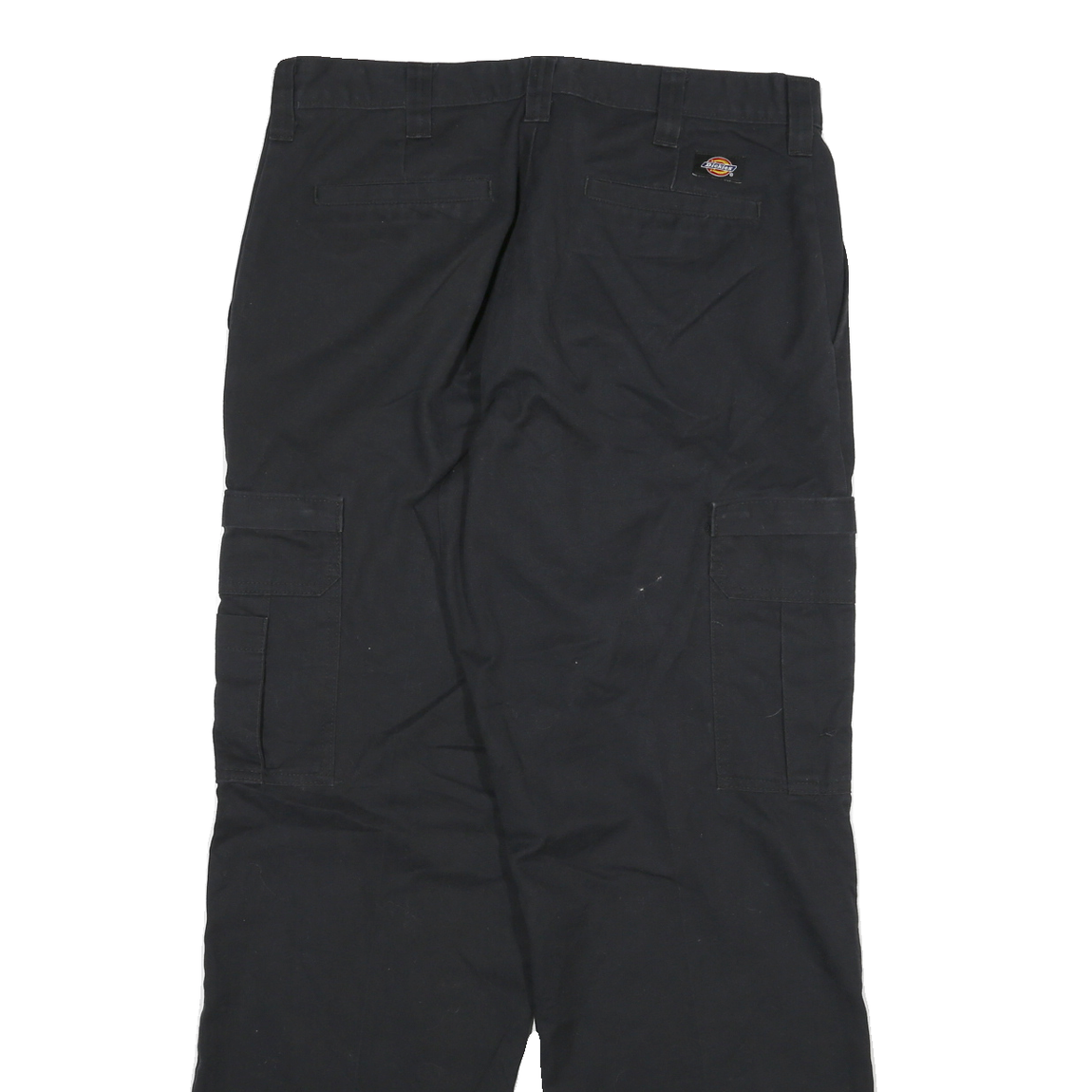 DICKIES Mens Cotton Blend Black Regular Straight Trousers W32 L30 Workwear Cargo