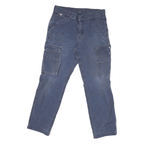 CARHARTT Mens Classic Blue Cargo Cotton Blend Jeans W32 L28 Drawstring Pockets