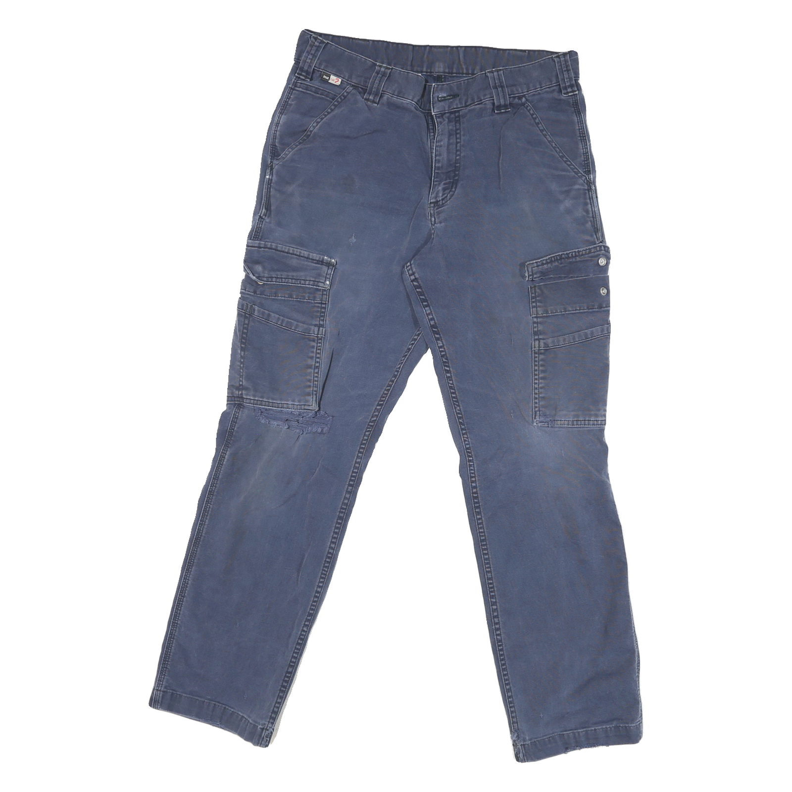 CARHARTT Mens Classic Blue Cargo Cotton Blend Jeans W32 L28 Drawstring Pockets