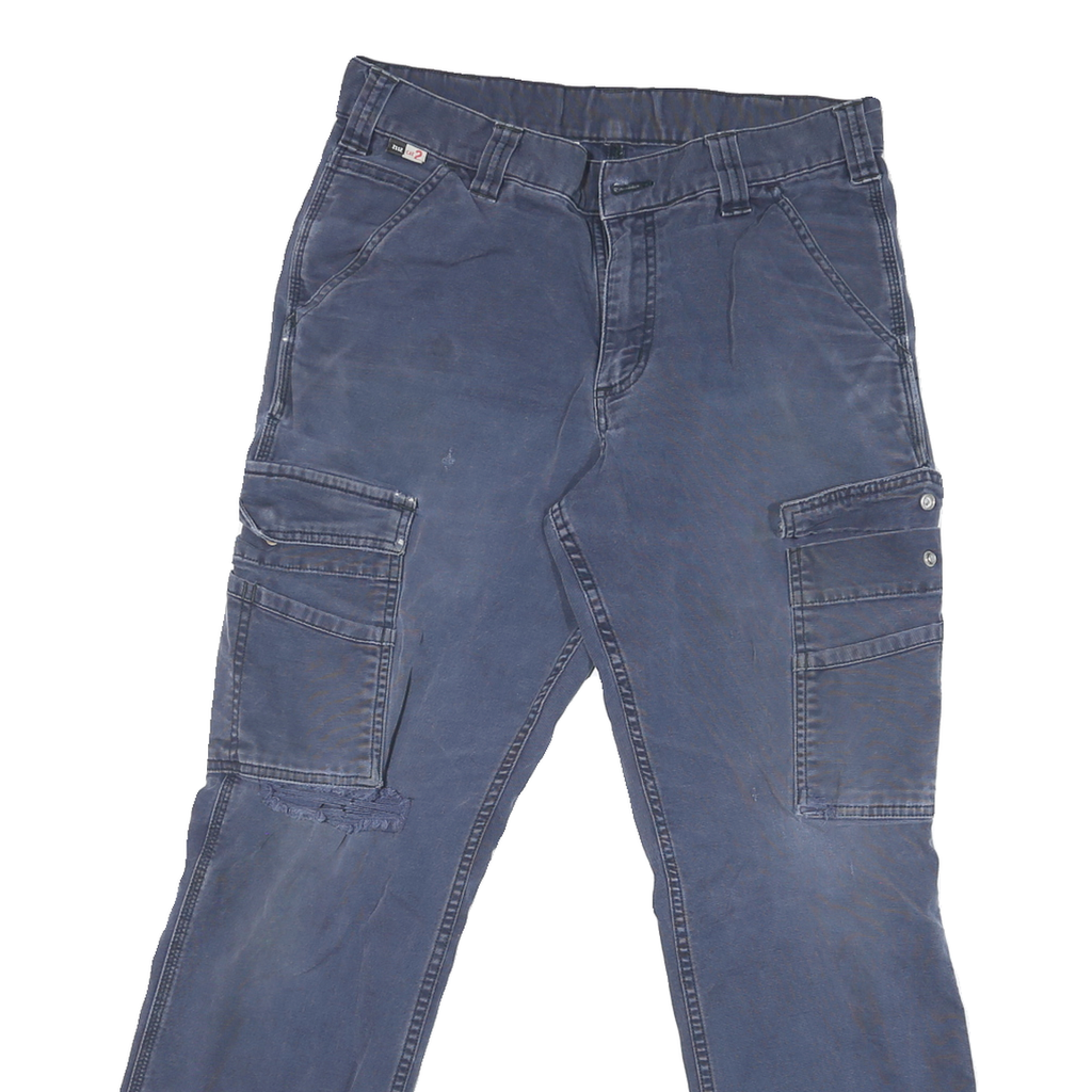 CARHARTT Mens Classic Blue Cargo Cotton Blend Jeans W32 L28 Drawstring Pockets