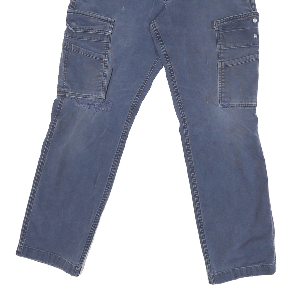 CARHARTT Mens Classic Blue Cargo Cotton Blend Jeans W32 L28 Drawstring Pockets